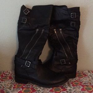 Black Boots with Silver Hardware